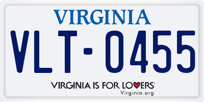 VA license plate VLT0455