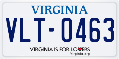 VA license plate VLT0463