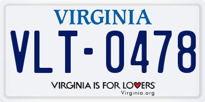 VA license plate VLT0478