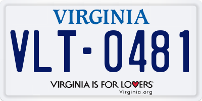VA license plate VLT0481