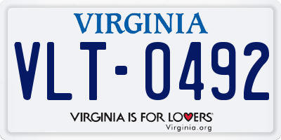 VA license plate VLT0492
