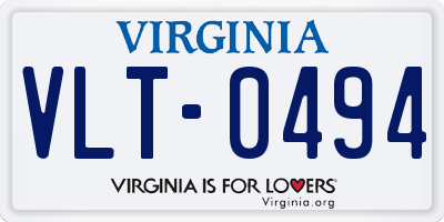 VA license plate VLT0494