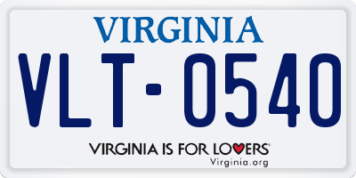 VA license plate VLT0540