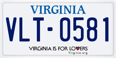 VA license plate VLT0581