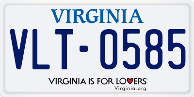 VA license plate VLT0585