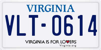 VA license plate VLT0614