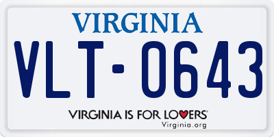 VA license plate VLT0643