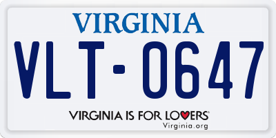 VA license plate VLT0647