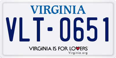 VA license plate VLT0651