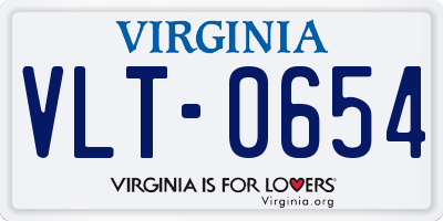 VA license plate VLT0654