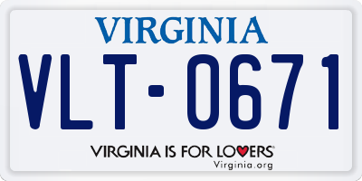 VA license plate VLT0671