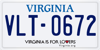 VA license plate VLT0672
