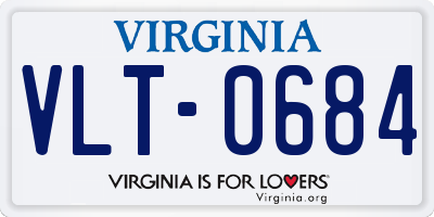 VA license plate VLT0684