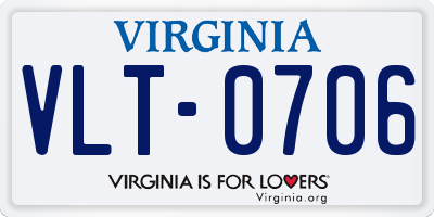 VA license plate VLT0706