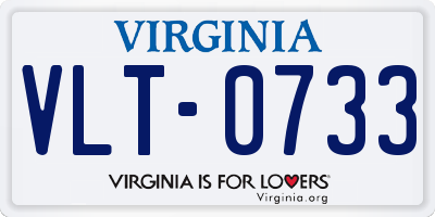 VA license plate VLT0733