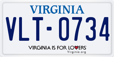 VA license plate VLT0734