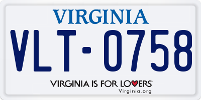 VA license plate VLT0758