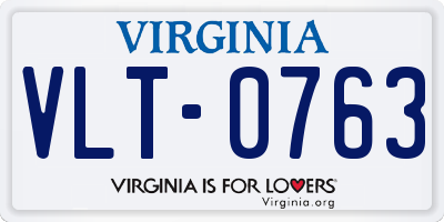 VA license plate VLT0763