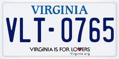 VA license plate VLT0765
