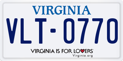 VA license plate VLT0770