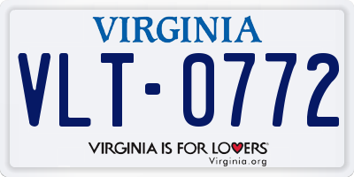 VA license plate VLT0772