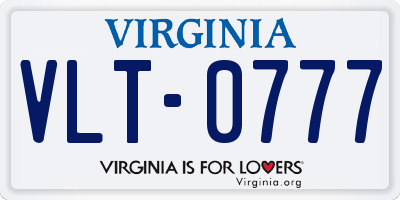 VA license plate VLT0777
