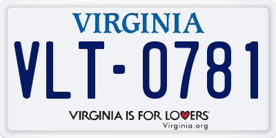 VA license plate VLT0781