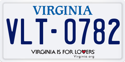 VA license plate VLT0782