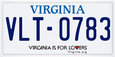 VA license plate VLT0783