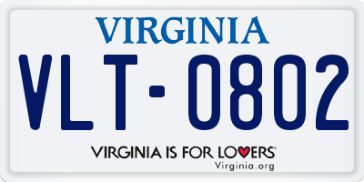 VA license plate VLT0802