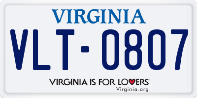 VA license plate VLT0807