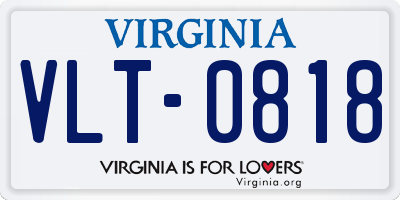 VA license plate VLT0818