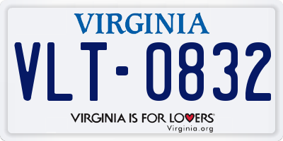 VA license plate VLT0832