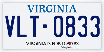 VA license plate VLT0833