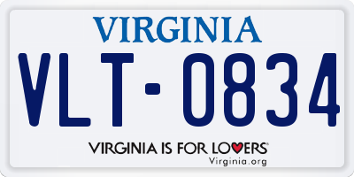 VA license plate VLT0834