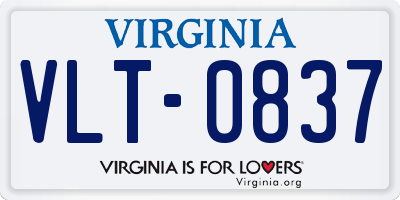VA license plate VLT0837