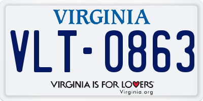 VA license plate VLT0863