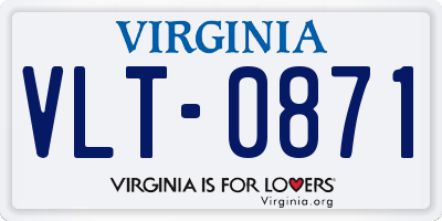 VA license plate VLT0871