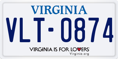 VA license plate VLT0874