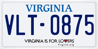 VA license plate VLT0875