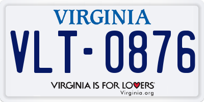 VA license plate VLT0876