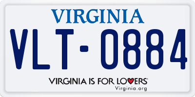 VA license plate VLT0884