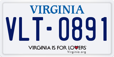 VA license plate VLT0891