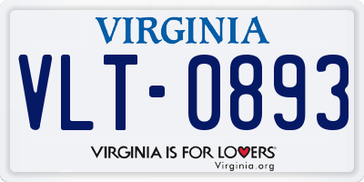 VA license plate VLT0893