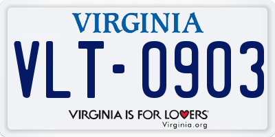 VA license plate VLT0903