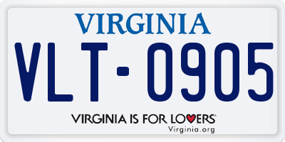 VA license plate VLT0905