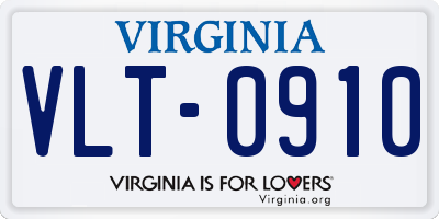 VA license plate VLT0910