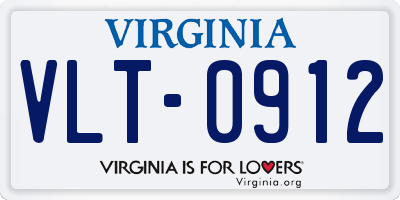 VA license plate VLT0912