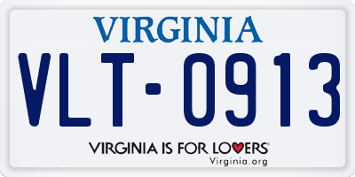 VA license plate VLT0913