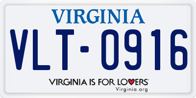 VA license plate VLT0916